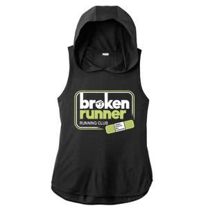 Broken Runner Running Club Turning Setbacks Meme Ladies PosiCharge Tri-Blend Wicking Draft Hoodie Tank