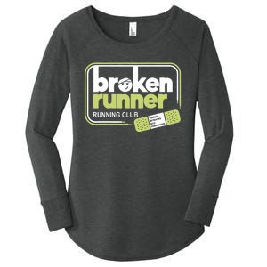 Broken Runner Running Club Turning Setbacks Meme Women's Perfect Tri Tunic Long Sleeve Shirt