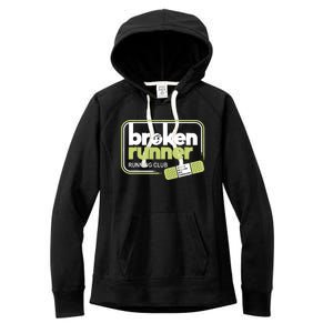 Broken Runner Running Club Turning Setbacks Meme Women's Fleece Hoodie