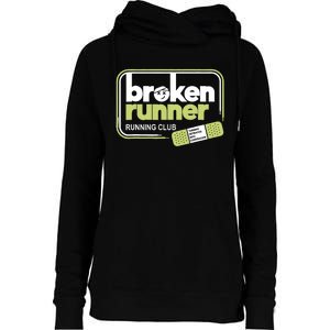 Broken Runner Running Club Turning Setbacks Meme Womens Funnel Neck Pullover Hood