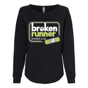 Broken Runner Running Club Turning Setbacks Meme Womens California Wash Sweatshirt