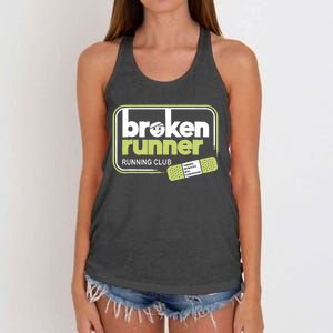 Broken Runner Running Club Turning Setbacks Meme Women's Knotted Racerback Tank