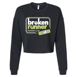 Broken Runner Running Club Turning Setbacks Meme Cropped Pullover Crew