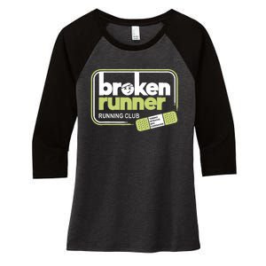 Broken Runner Running Club Turning Setbacks Meme Women's Tri-Blend 3/4-Sleeve Raglan Shirt