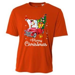 Borzoi Ride Red Truck Christmas Pajama Funny Xmas Dog Cute Gift Cooling Performance Crew T-Shirt