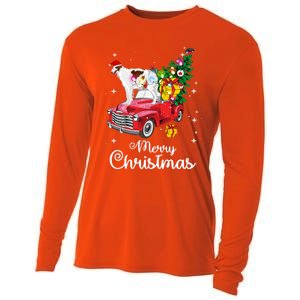 Borzoi Ride Red Truck Christmas Pajama Funny Xmas Dog Cute Gift Cooling Performance Long Sleeve Crew