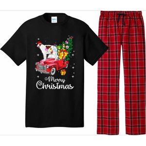 Borzoi Ride Red Truck Christmas Pajama Funny Xmas Dog Cute Gift Pajama Set