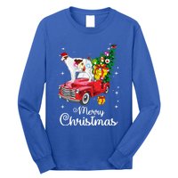 Borzoi Ride Red Truck Christmas Pajama Funny Xmas Dog Cute Gift Long Sleeve Shirt