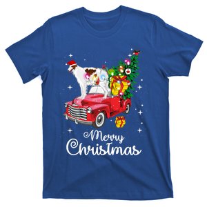 Borzoi Ride Red Truck Christmas Pajama Funny Xmas Dog Cute Gift T-Shirt