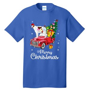 Borzoi Ride Red Truck Christmas Pajama Funny Xmas Dog Cute Gift Tall T-Shirt