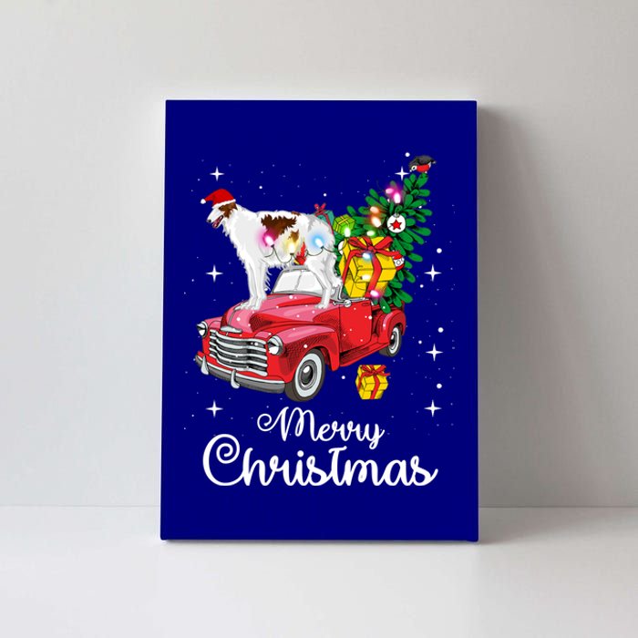 Borzoi Ride Red Truck Christmas Pajama Funny Xmas Dog Cute Gift Canvas