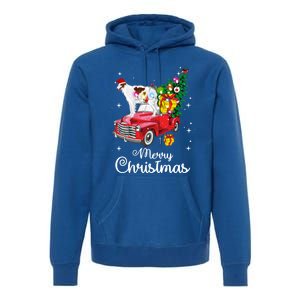 Borzoi Ride Red Truck Christmas Pajama Funny Xmas Dog Cute Gift Premium Hoodie