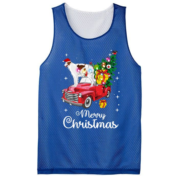 Borzoi Ride Red Truck Christmas Pajama Funny Xmas Dog Cute Gift Mesh Reversible Basketball Jersey Tank