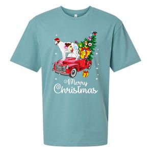 Borzoi Ride Red Truck Christmas Pajama Funny Xmas Dog Cute Gift Sueded Cloud Jersey T-Shirt