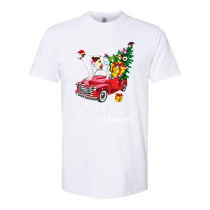 Borzoi Ride Red Truck Christmas Pajama Funny Xmas Dog Cute Gift Softstyle CVC T-Shirt