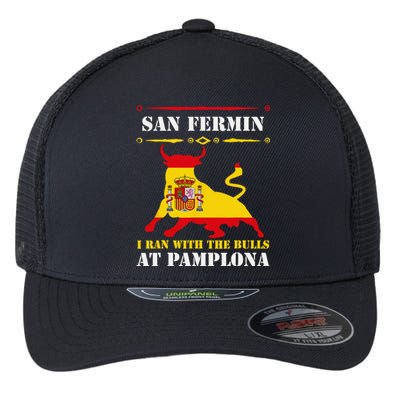 Bull Run Running Of The Bulls At Pamplona July San Fermin Flexfit Unipanel Trucker Cap