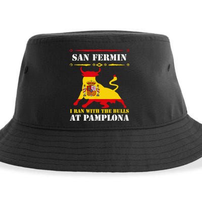 Bull Run Running Of The Bulls At Pamplona July San Fermin Sustainable Bucket Hat