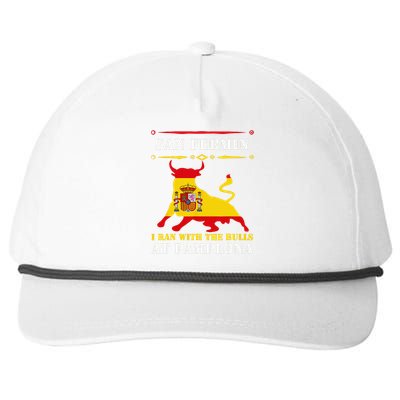 Bull Run Running Of The Bulls At Pamplona July San Fermin Snapback Five-Panel Rope Hat