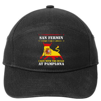 Bull Run Running Of The Bulls At Pamplona July San Fermin 7-Panel Snapback Hat