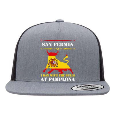 Bull Run Running Of The Bulls At Pamplona July San Fermin Flat Bill Trucker Hat