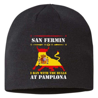 Bull Run Running Of The Bulls At Pamplona July San Fermin Sustainable Beanie