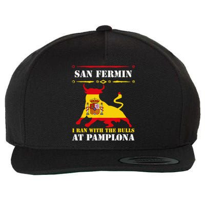 Bull Run Running Of The Bulls At Pamplona July San Fermin Wool Snapback Cap