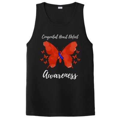 Blue Red Ribbon CHD Congenital Heart Defect Awareness PosiCharge Competitor Tank