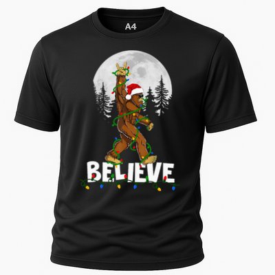 Bigfoot Rock Roll Sasquatch Christmas Believe Gifts  Performance Shirt
