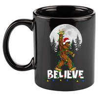Bigfoot Rock Roll Sasquatch Christmas Believe Gifts  11oz C Handle Ceramic Mug