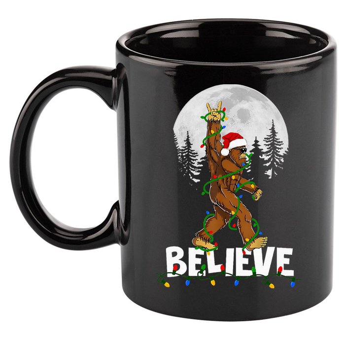 Bigfoot Rock Roll Sasquatch Christmas Believe Gifts  11oz C Handle Ceramic Mug