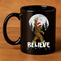 Bigfoot Rock Roll Sasquatch Christmas Believe Gifts  11oz C Handle Ceramic Mug