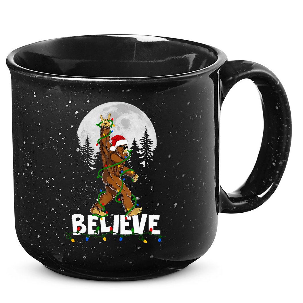 Bigfoot Rock Roll Sasquatch Christmas Believe Gifts  15oz Campfire Ceramic Mug