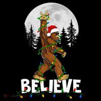 Bigfoot Rock Roll Sasquatch Christmas Believe Gifts  Flatbill Hat