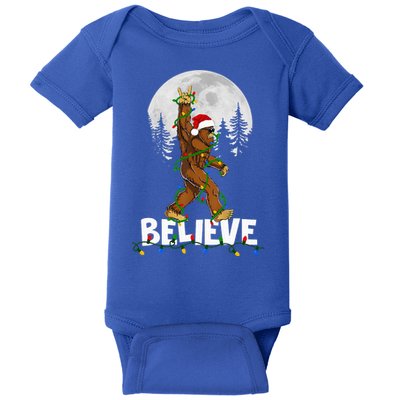 Bigfoot Rock Roll Sasquatch Christmas Believe Gifts  Baby Bodysuit