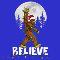 Bigfoot Rock Roll Sasquatch Christmas Believe Gifts  Kids T-Shirt