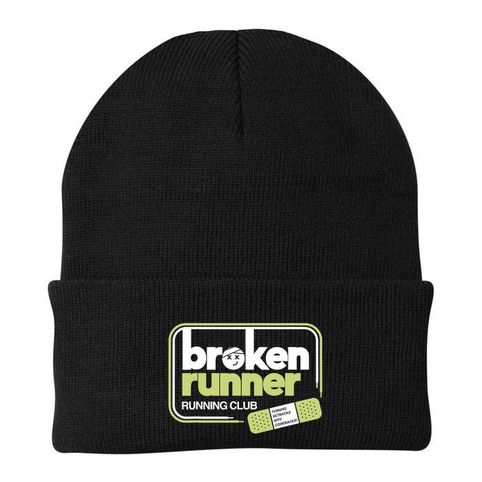 Broken Runner Running Club Turning Setbacks Into Comebacks Knit Cap Winter Beanie