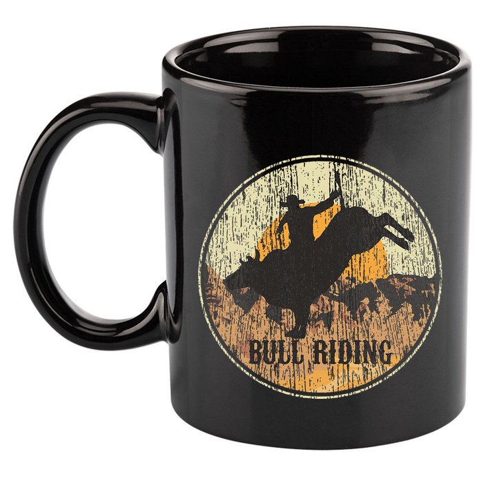 Bull Riding Rodeo Western Country 11oz C Handle Ceramic Mug
