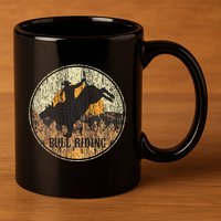 Bull Riding Rodeo Western Country 11oz C Handle Ceramic Mug