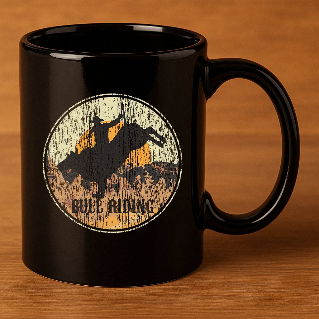Bull Riding Rodeo Western Country 11oz C Handle Ceramic Mug