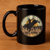 Bull Riding Rodeo Western Country 11oz C Handle Ceramic Mug
