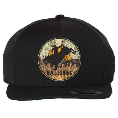 Bull Riding Rodeo Western Country Wool Snapback Cap