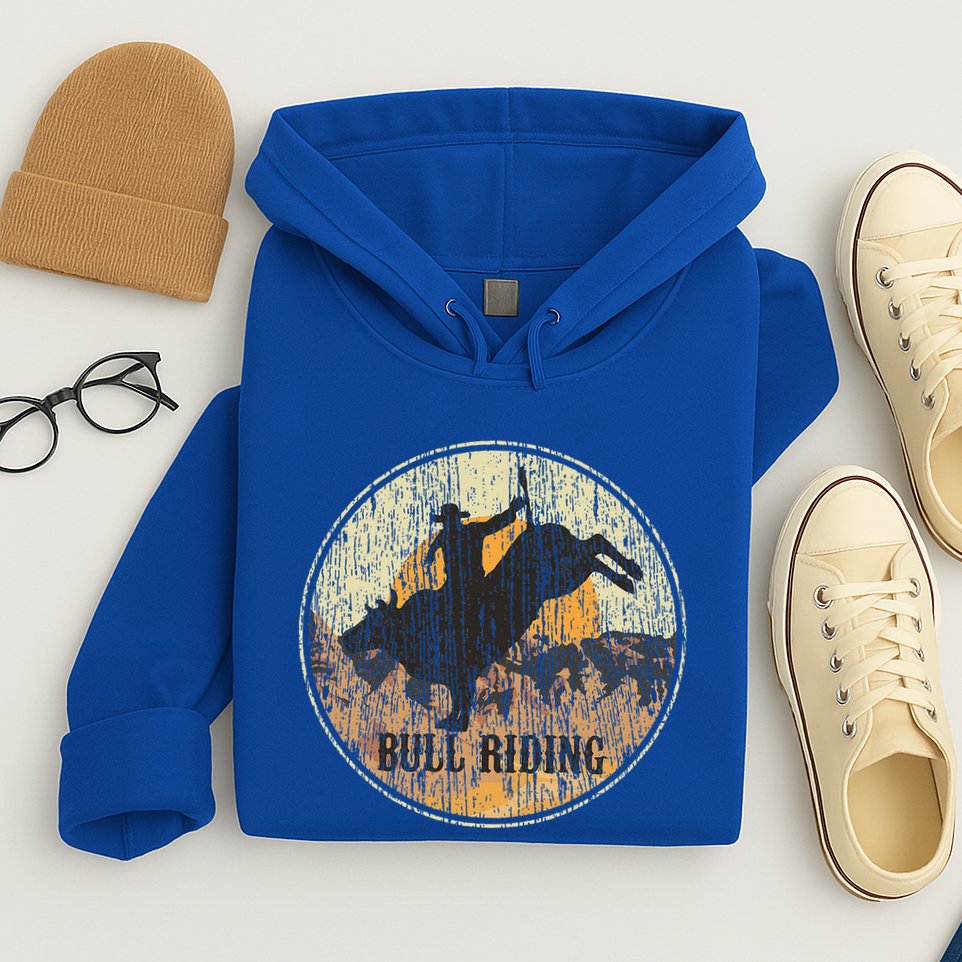 Bull Riding Rodeo Western Country Hoodie