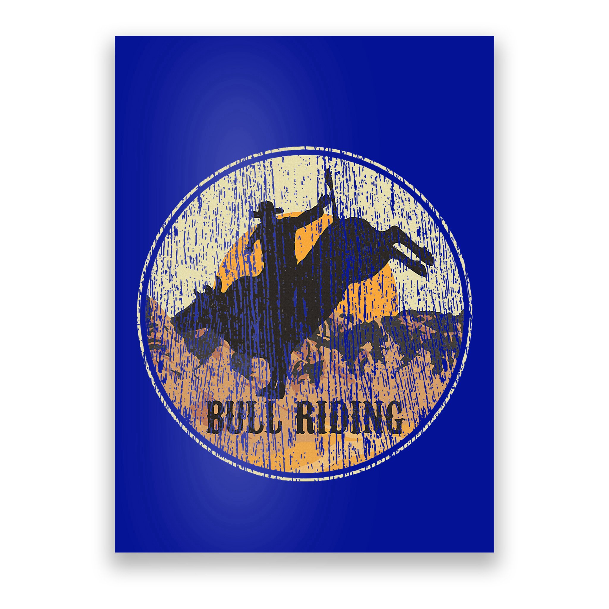 Bull Riding Rodeo Western Country Poster
