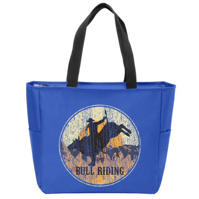 Bull Riding Rodeo Western Country Zip Tote Bag