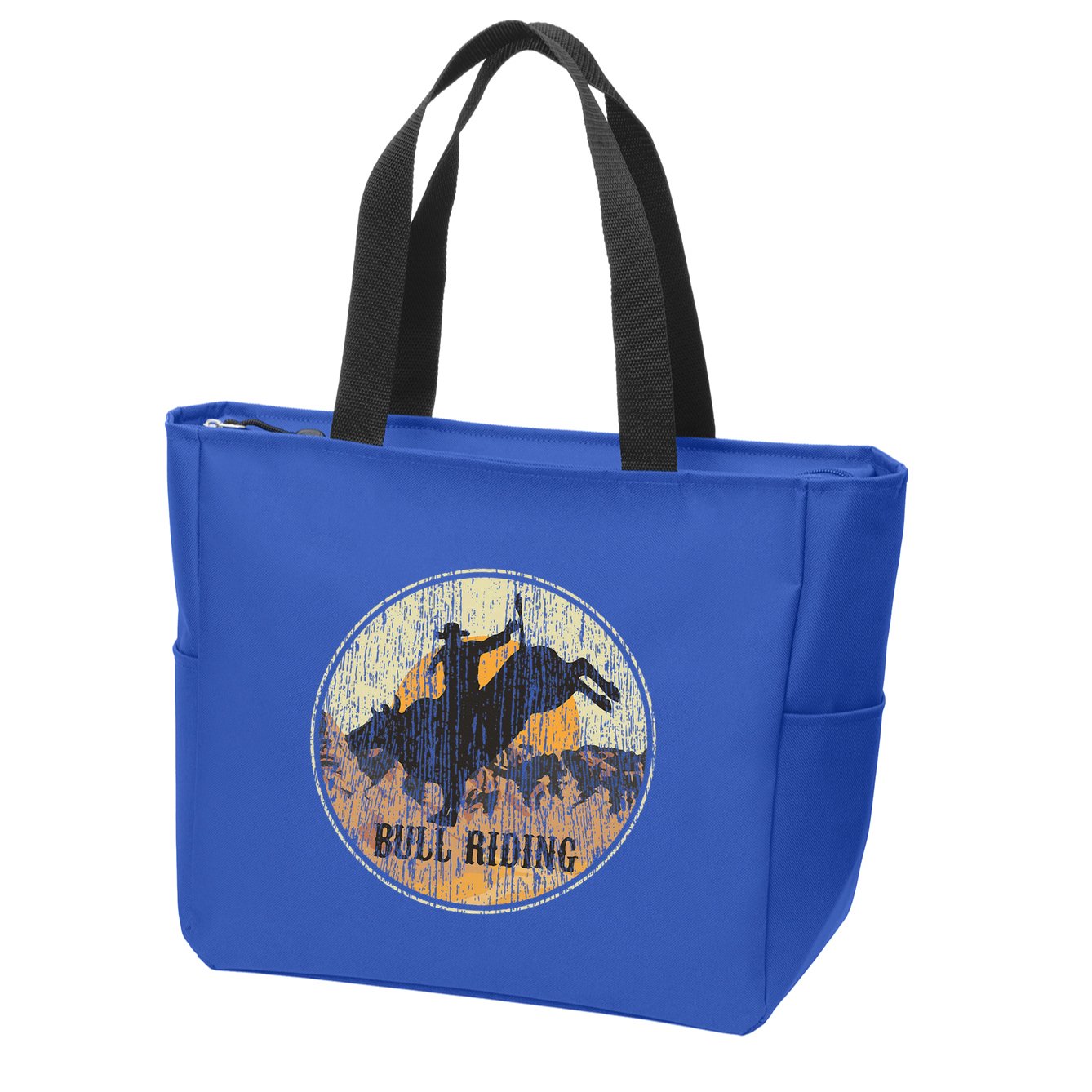 Bull Riding Rodeo Western Country Zip Tote Bag