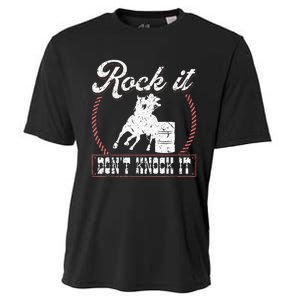 Barrel Racing Rock It Funny Cowgirl Rodeo Horse Barrel Racer Cooling Performance Crew T-Shirt