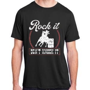 Barrel Racing Rock It Funny Cowgirl Rodeo Horse Barrel Racer Adult ChromaSoft Performance T-Shirt