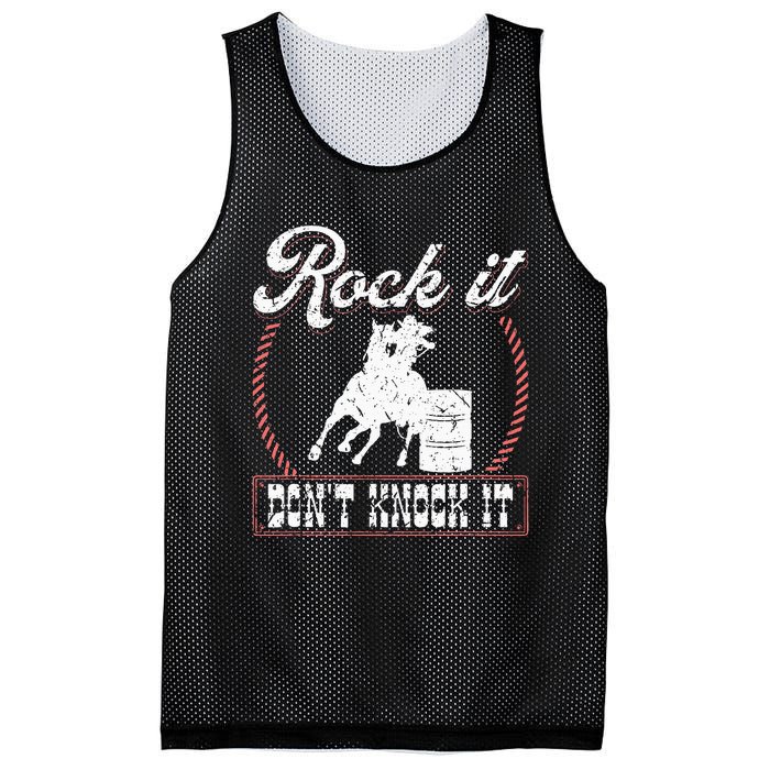 Barrel Racing Rock It Funny Cowgirl Rodeo Horse Barrel Racer Mesh Reversible Basketball Jersey Tank