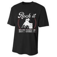 Barrel Racing Rock It Funny Cowgirl Rodeo Horse Barrel Racer Performance Sprint T-Shirt