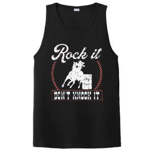 Barrel Racing Rock It Funny Cowgirl Rodeo Horse Barrel Racer PosiCharge Competitor Tank